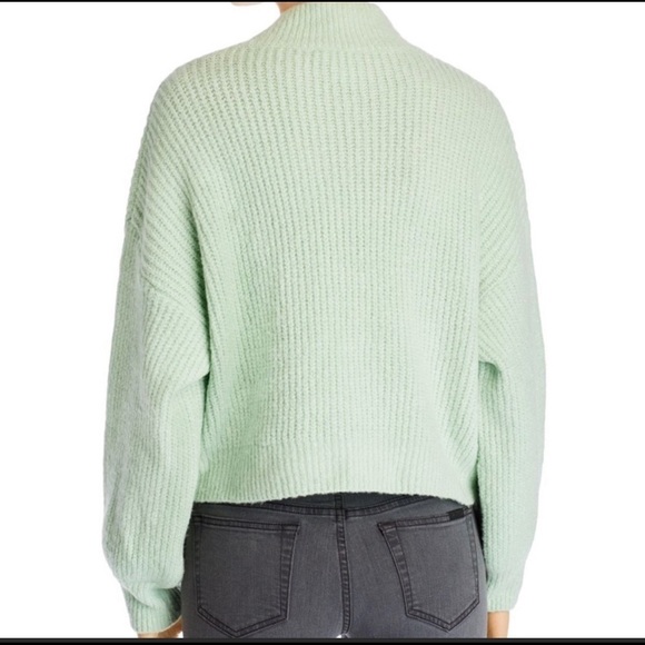 Line and dots ruby balloon sleeve sweater XS - Picture 3 of 6